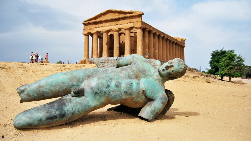 Stunning view of Valle dei Templi, the archaeological site in Italy