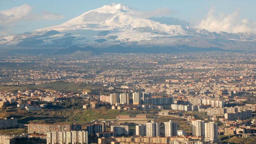 Stunning view of Mount Etna, Stratovolcano in Italy