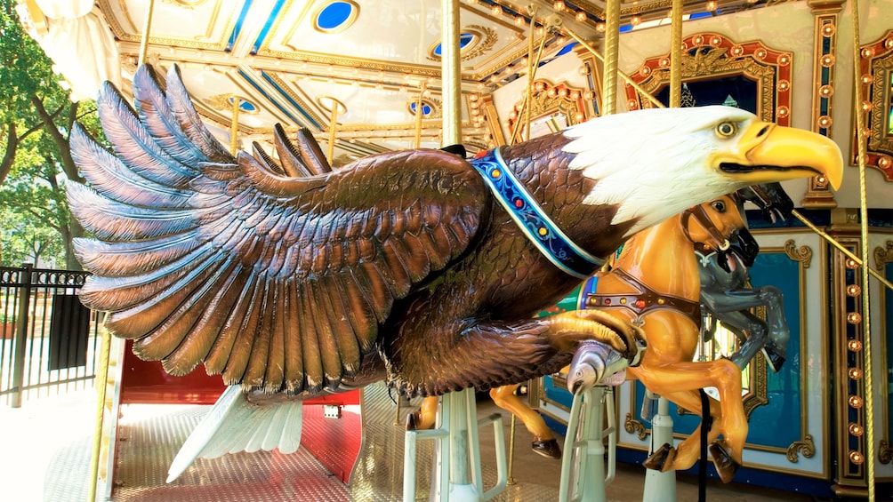 Close view of the Parx Liberty Carousel at Franklin Square in Philadelphia