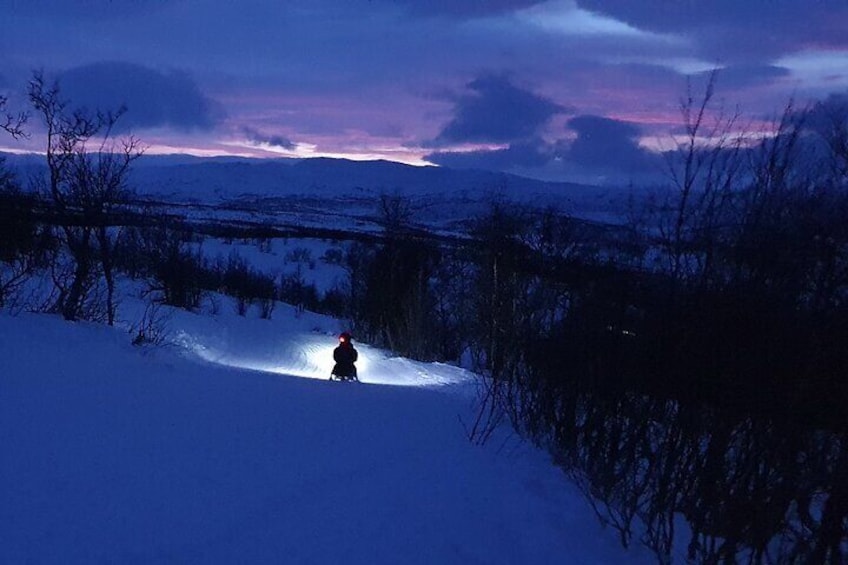 Dagali Fjellpark Sled Run near Geilo - The longest groomed sled run with a ski lift in Norway