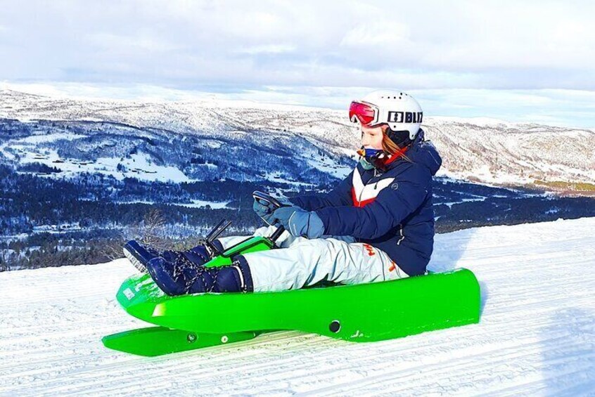 Dagali Fjellpark Sled Run near Geilo - The longest groomed sled run with a ski lift in Norway