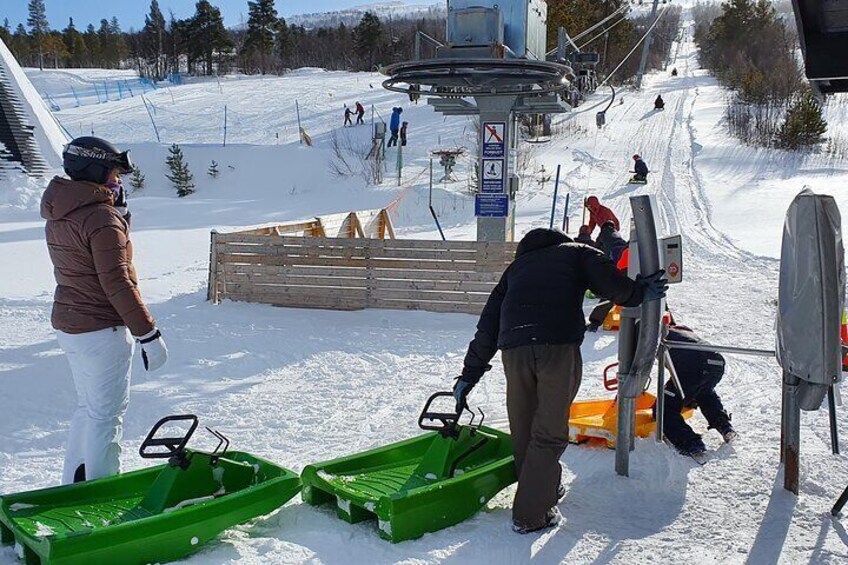 Dagali Fjellpark Sled Run near Geilo - The longest groomed sled run with a ski lift in Norway