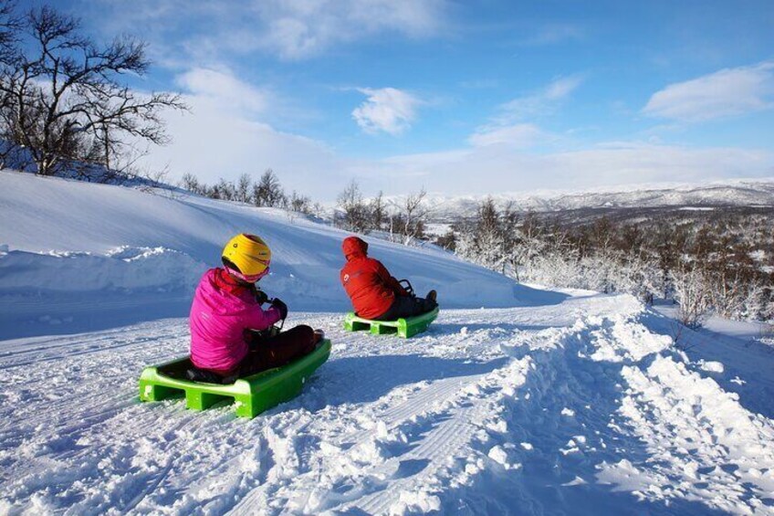 Dagali Fjellpark Sled Run near Geilo - The longest groomed sled run with a ski lift in Norway