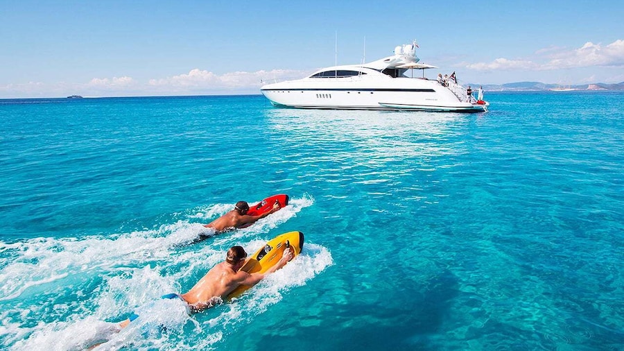 Ibiza: Beach and Cave Boat Tour with Luxury Water Toys