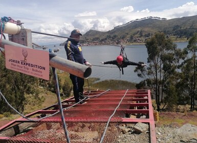 From La Paz: Lake Titicaca Tour and Zip Line Experience