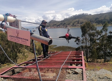 Desde La Paz: recorrido por el lago Titicaca y experiencia en tirolesa