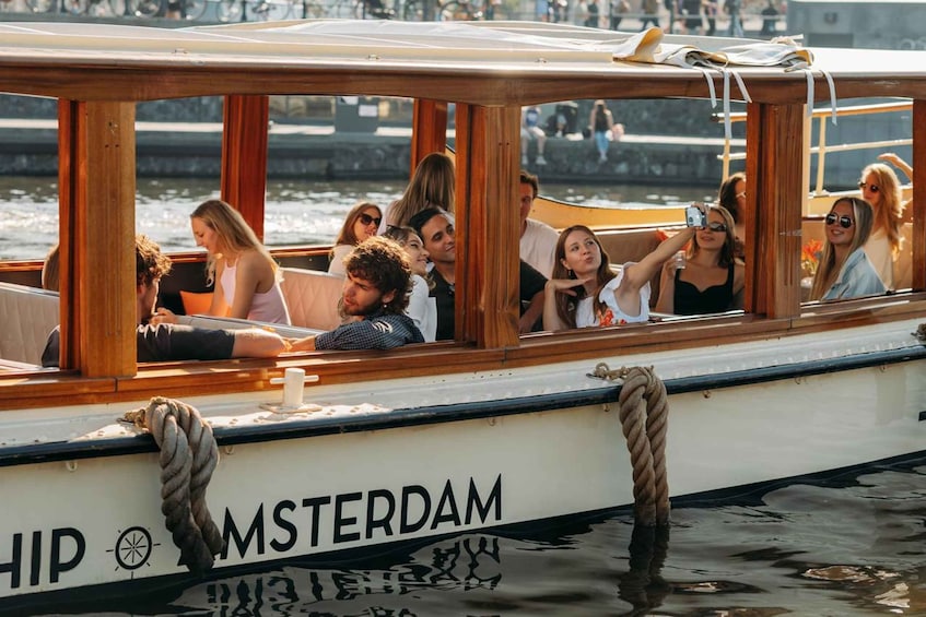 Picture 2 for Activity Amsterdam: Canal Cruise with Unlimited Cheese & Wine Option