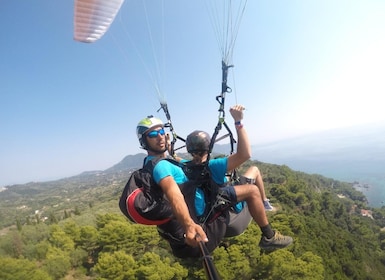 Corfu: Paragliding Tandem Flight Above Pelekas Town