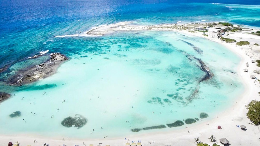 Aerial view of Baby Beach in Aruba