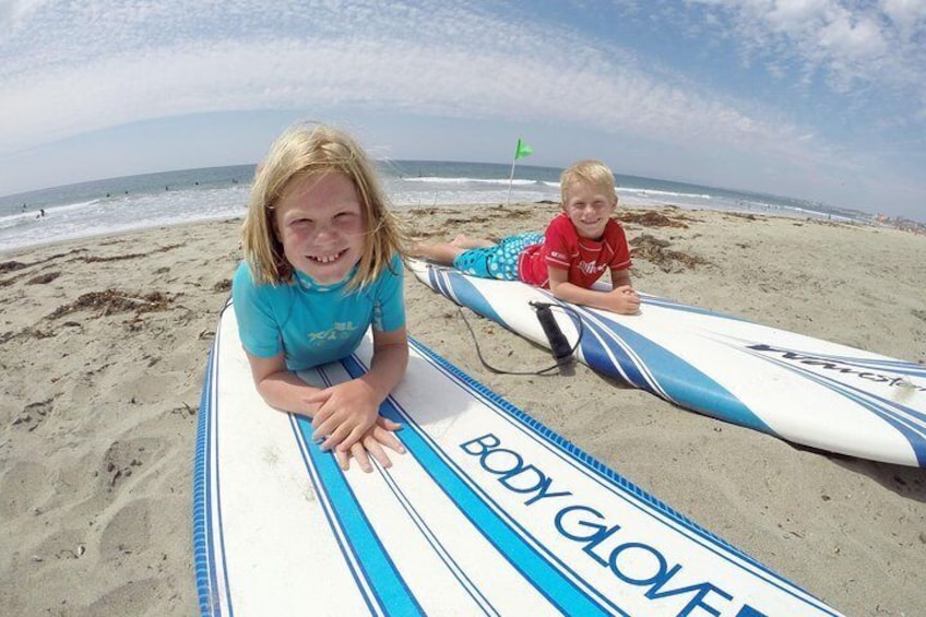 Children surfing