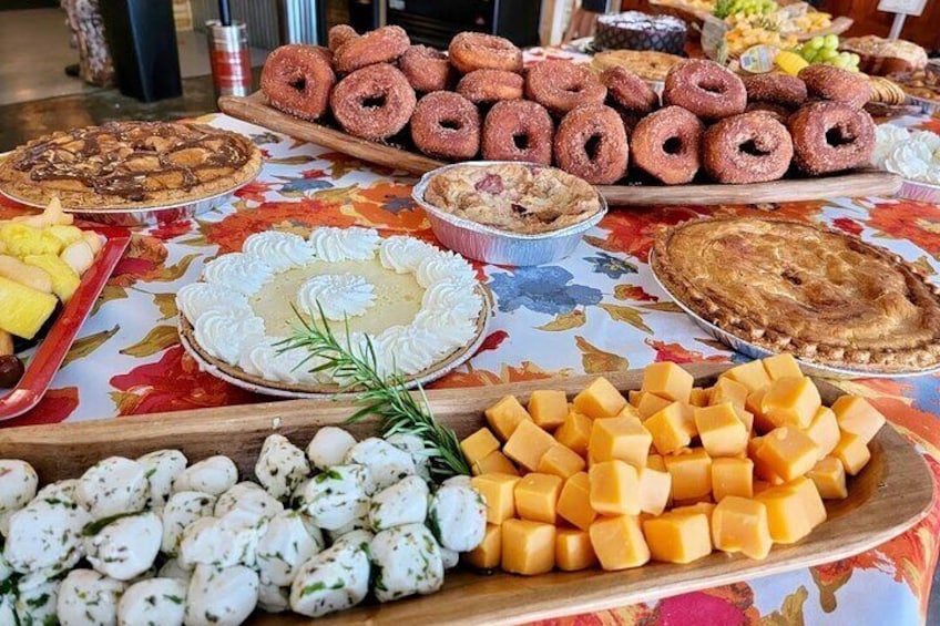 A sampling of some of our cheese platters and farm fresh desserts!