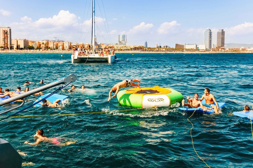 Picture 1 for Activity Barcelona: Catamaran Party Cruise with BBQ Meal