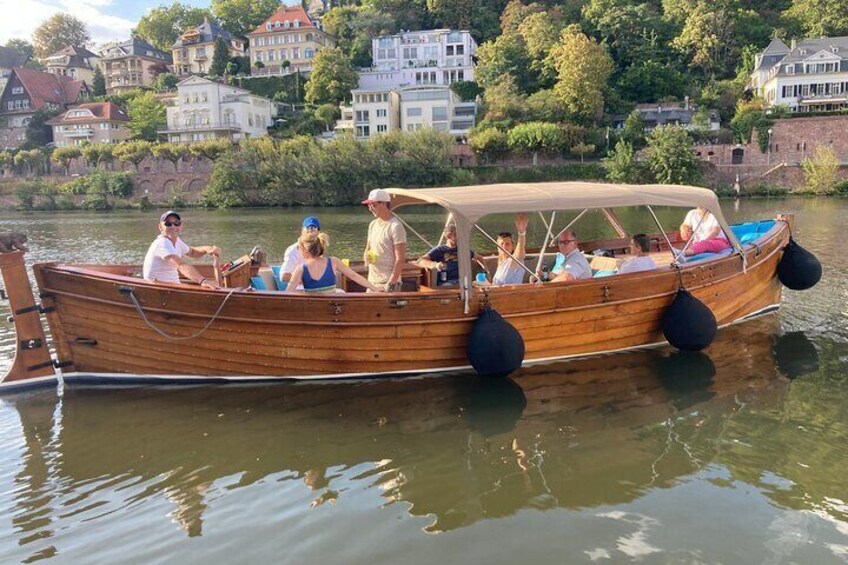 100 year old wooden boats tour on the Heidelberg Neckar