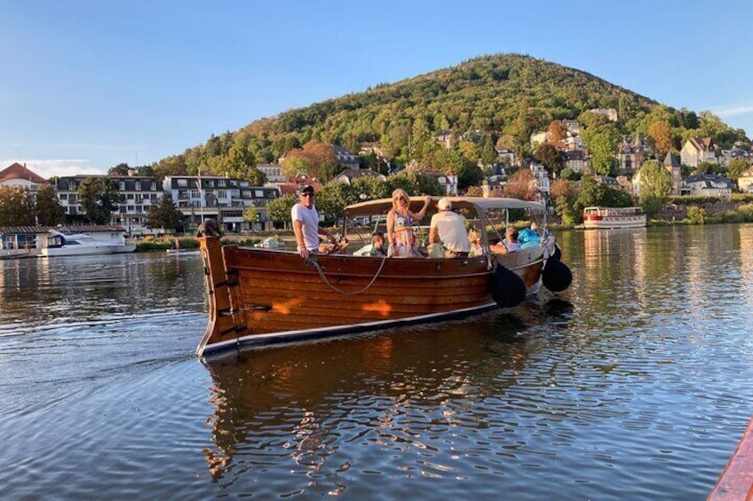 100 year old wooden boats tour on the Heidelberg Neckar