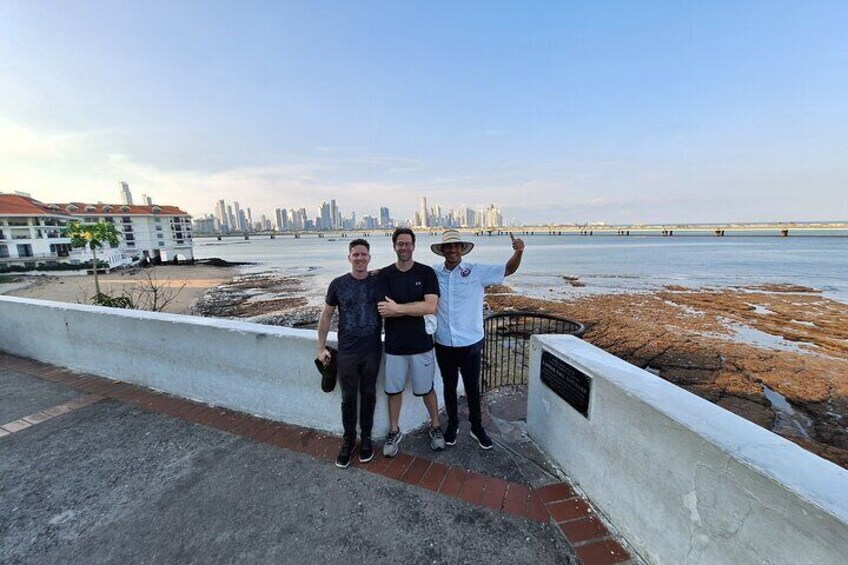 From Paseo Esteban Huertas with Tomer and Nitai and a panoramic view of Panama City.