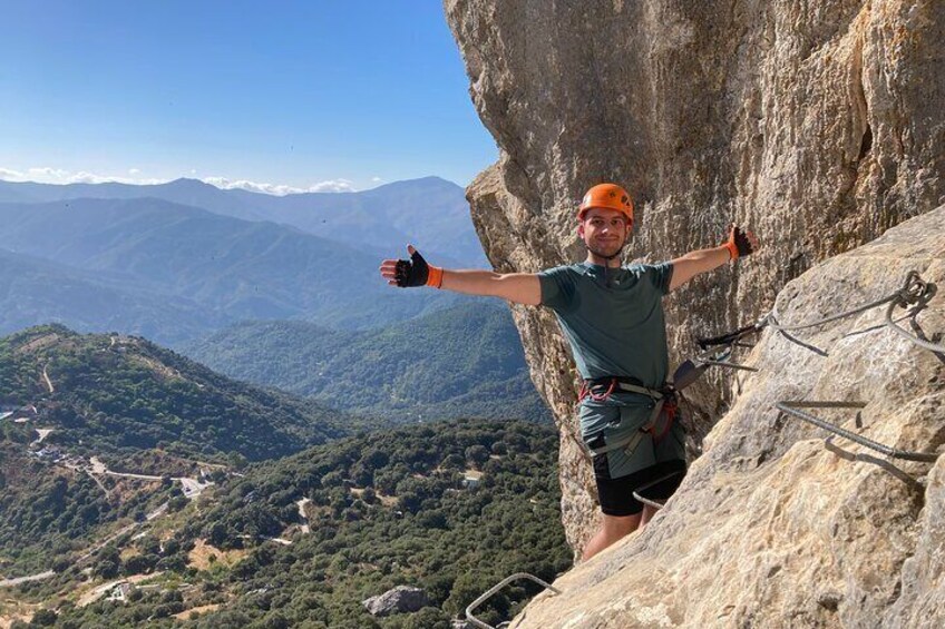 From Estepona: Guided Via Ferrata Adventure in Benalauría