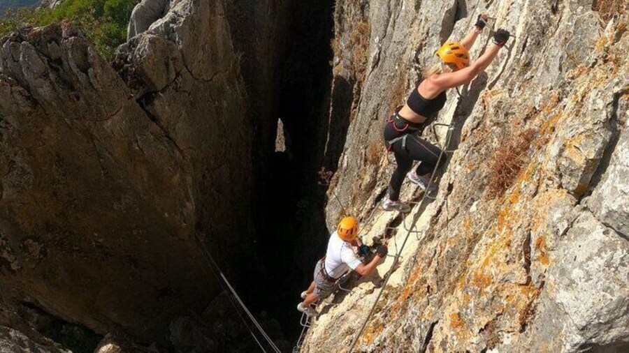 From Estepona: Guided Via Ferrata Adventure in Benalauría