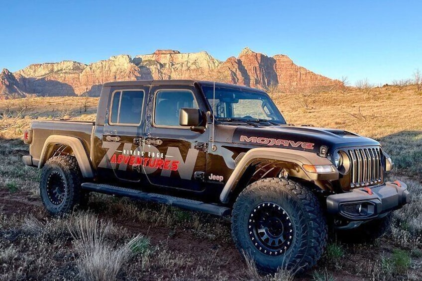 Zion Jeep Adventure Tours overlooking the Zion West Temple