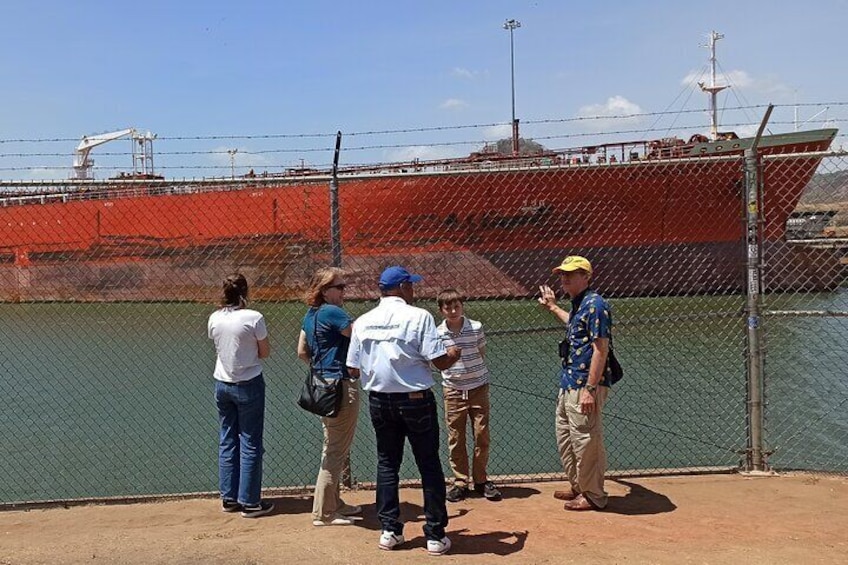 From Pedro Miguel Locks our guide Javier informing our guests.