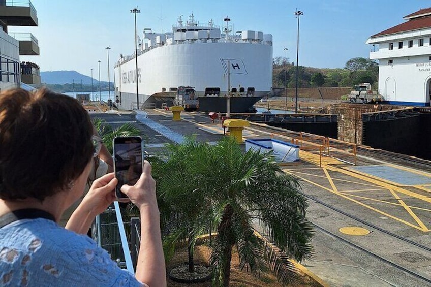 Wendy enjoying this immense vehicle carrier.