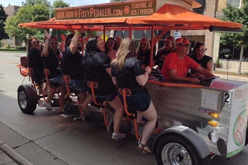 Foxy Pedaler Green Bay Party Bike Private Tour