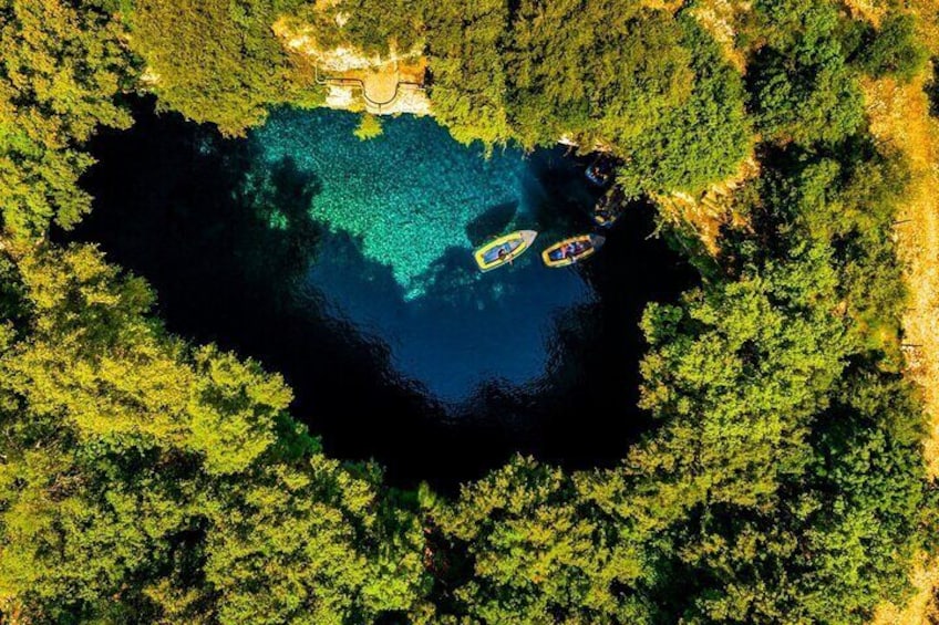 Melissani Lake (aerial)