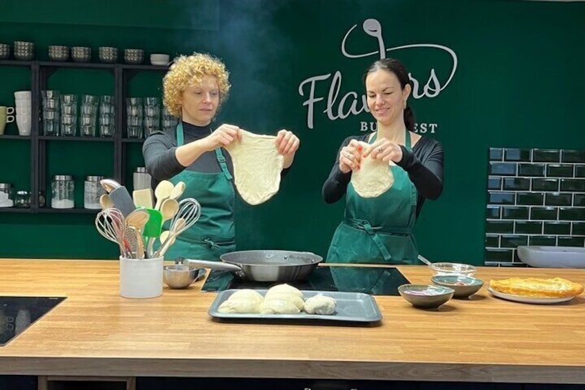 Langos making in the Kitchen Opera