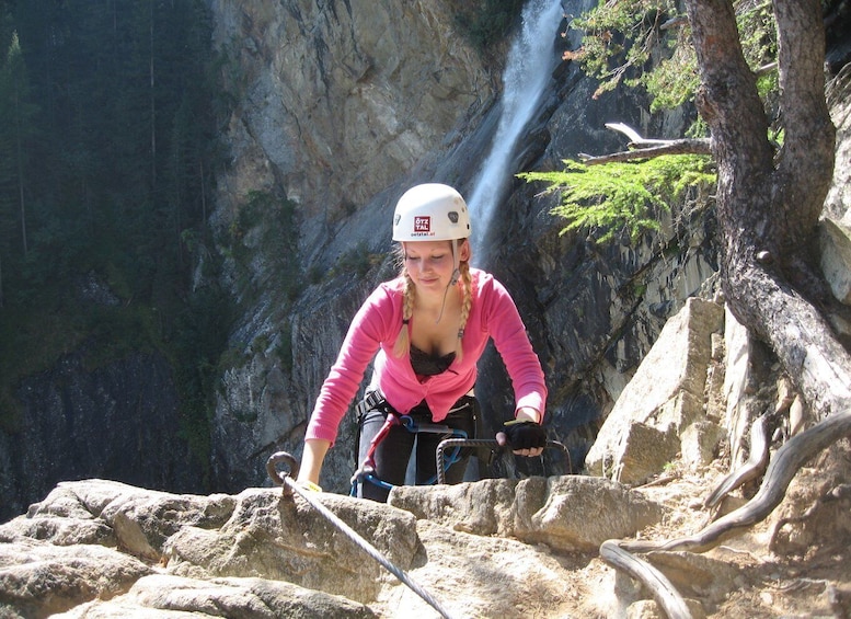 Ötztal: Via Ferrata Climbing Tour at Lehner Waterfall