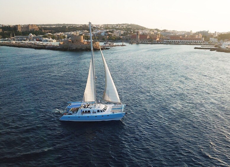 Picture 3 for Activity Rhodes: Catamaran Cruise with Snacks, Wine & Sunset Viewing