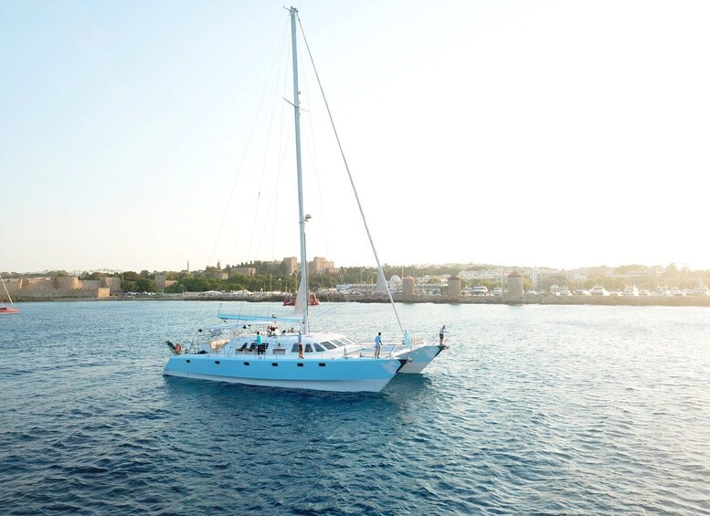 Picture 2 for Activity Rhodes: Catamaran Cruise with Snacks, Wine & Sunset Viewing