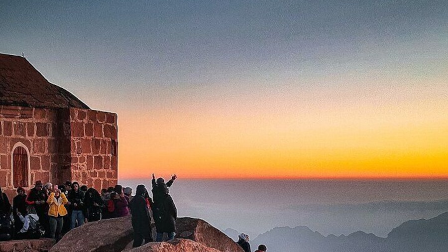 Mount Sinai and St Catherines Monastery from Sharm El Sheikh