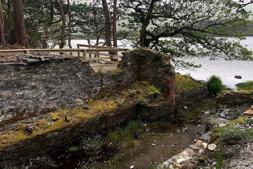 Ruins of the old boat house on the grounds of Kyelmore Abbey