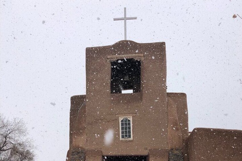 San Miguel during a spring snowstorm.