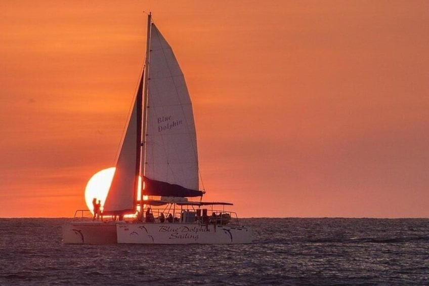 Enjoy sunset on the boat