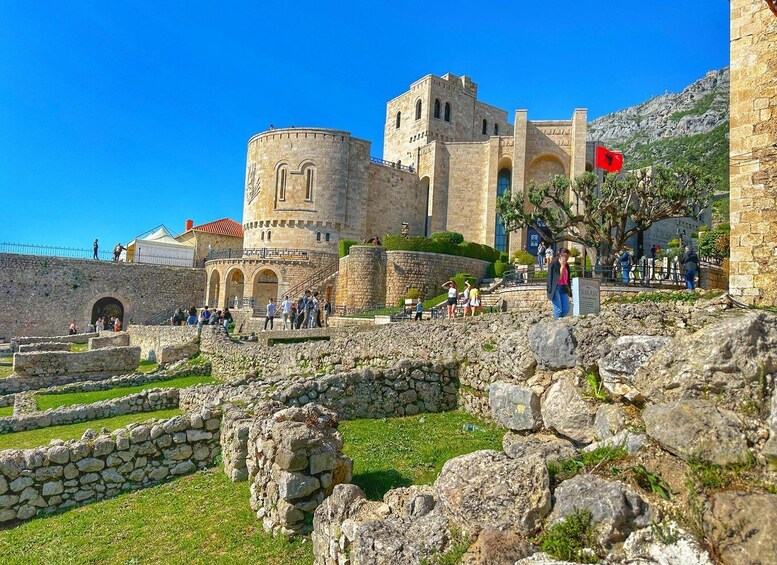 From Tirana: Kruja Castle, Old Bazaar & Sari Salltik Tour