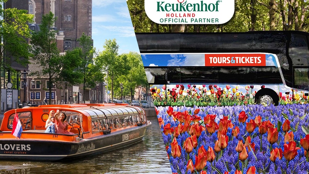 Combo: Keukenhof skip-the-line entry and Amsterdam Canal Cruise