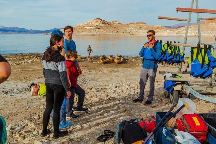 Our guide giving instructions on PFD use.