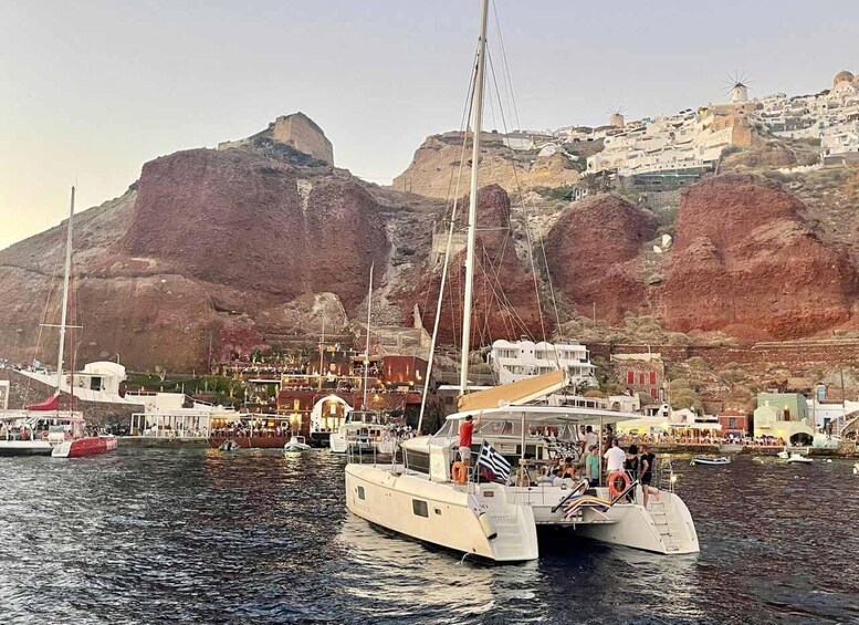 Picture 7 for Activity Santorini: Luxury Sunset Cruise with Dinner and Drinks