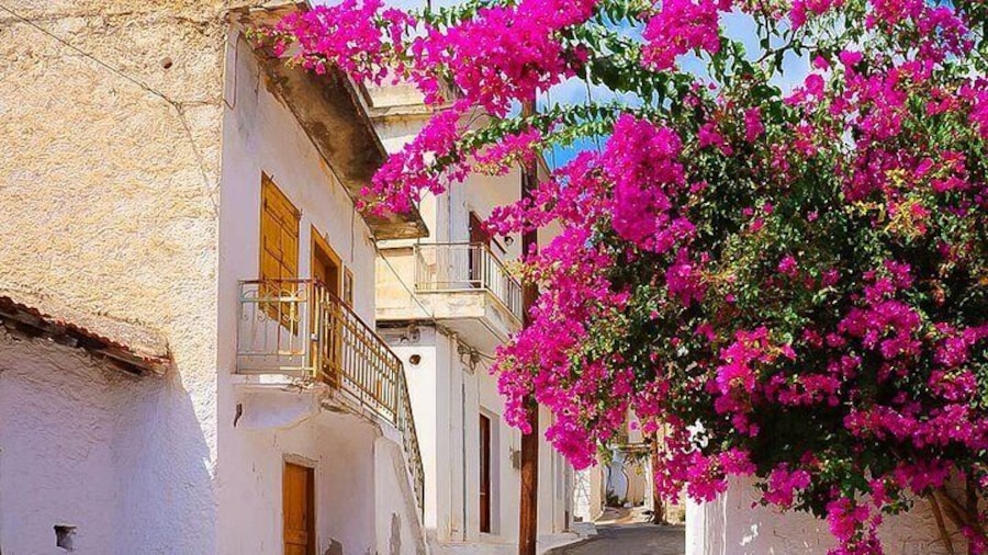 Kritsa Traditional Village. Narrow cozy street.