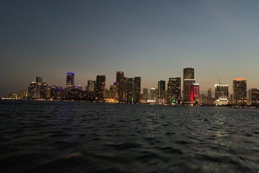 The city lights are coming on!