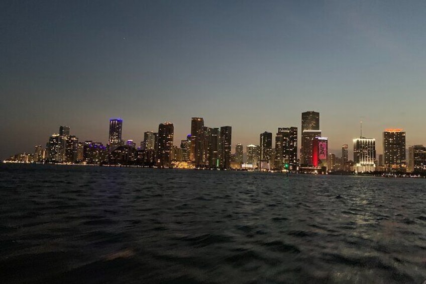 The city lights are coming on!