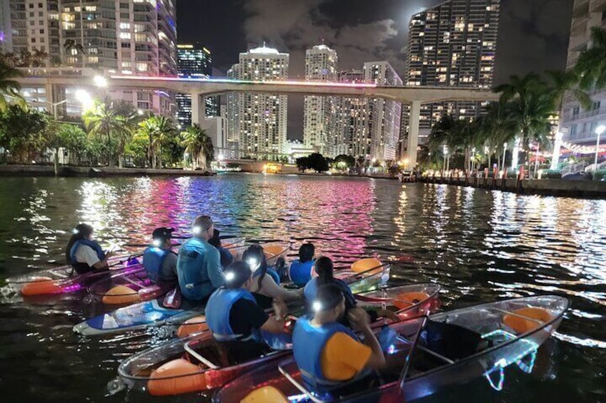 LED Light Kayak Miami City Lights Tour at Night
