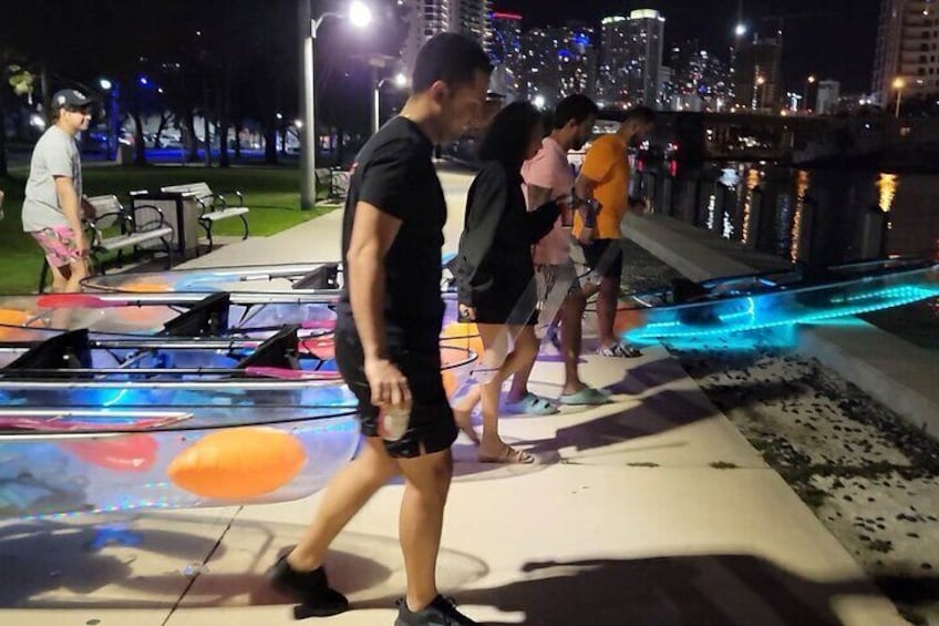 LED Clear Kayak Miami City Lights