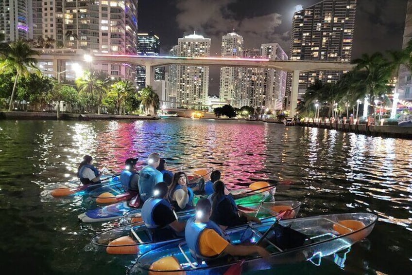 LED Light Kayak Miami City Lights Tour at Night