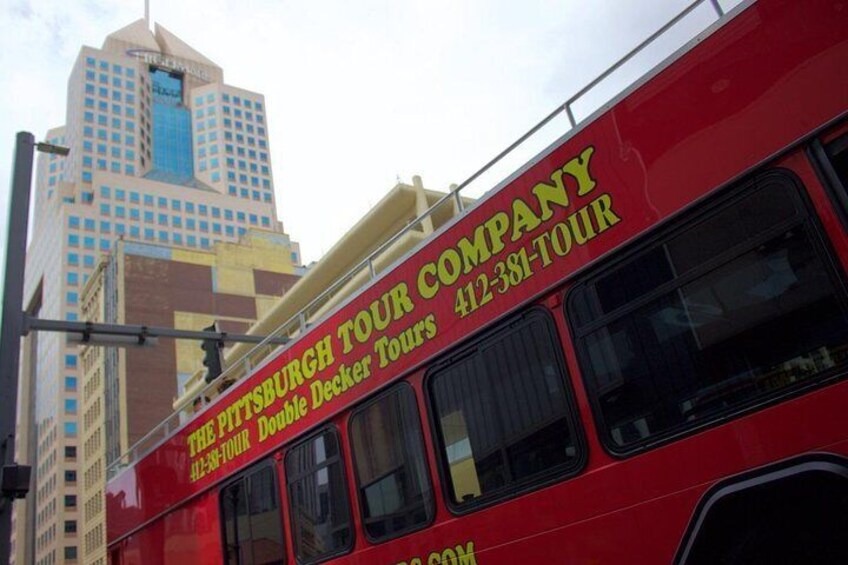 Bus by the Highmark Building Downtown Pittsburgh