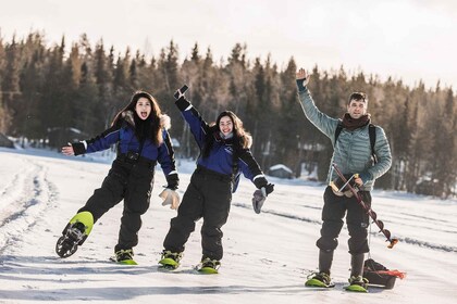 Von Rovaniemi aus: Schneeschuhwandern und Eisangeltour