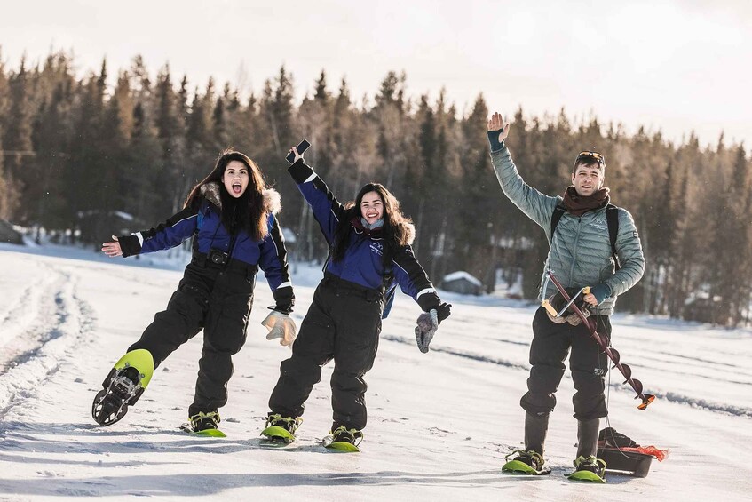 From Rovaniemi: Snowshoeing and Ice Fishing Tour