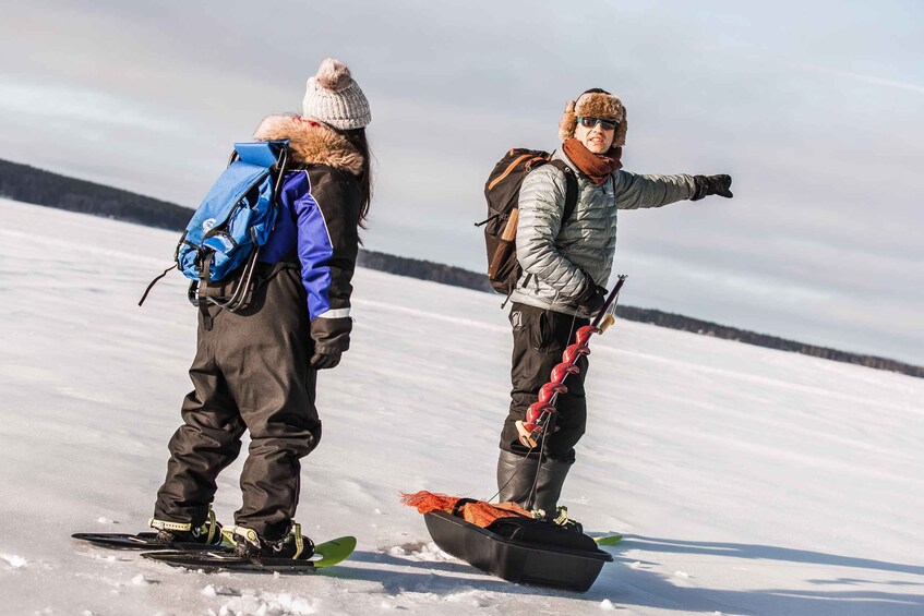 Picture 1 for Activity From Rovaniemi: Snowshoeing and Ice Fishing Tour