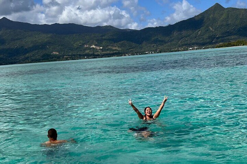 Swimming in the lagoon