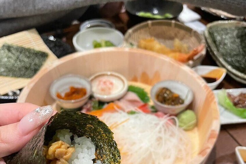 Japanese food experience using Hokkaido ingredients [Hand-rolled sushi experience] You can easily do it with 2 people or more! !